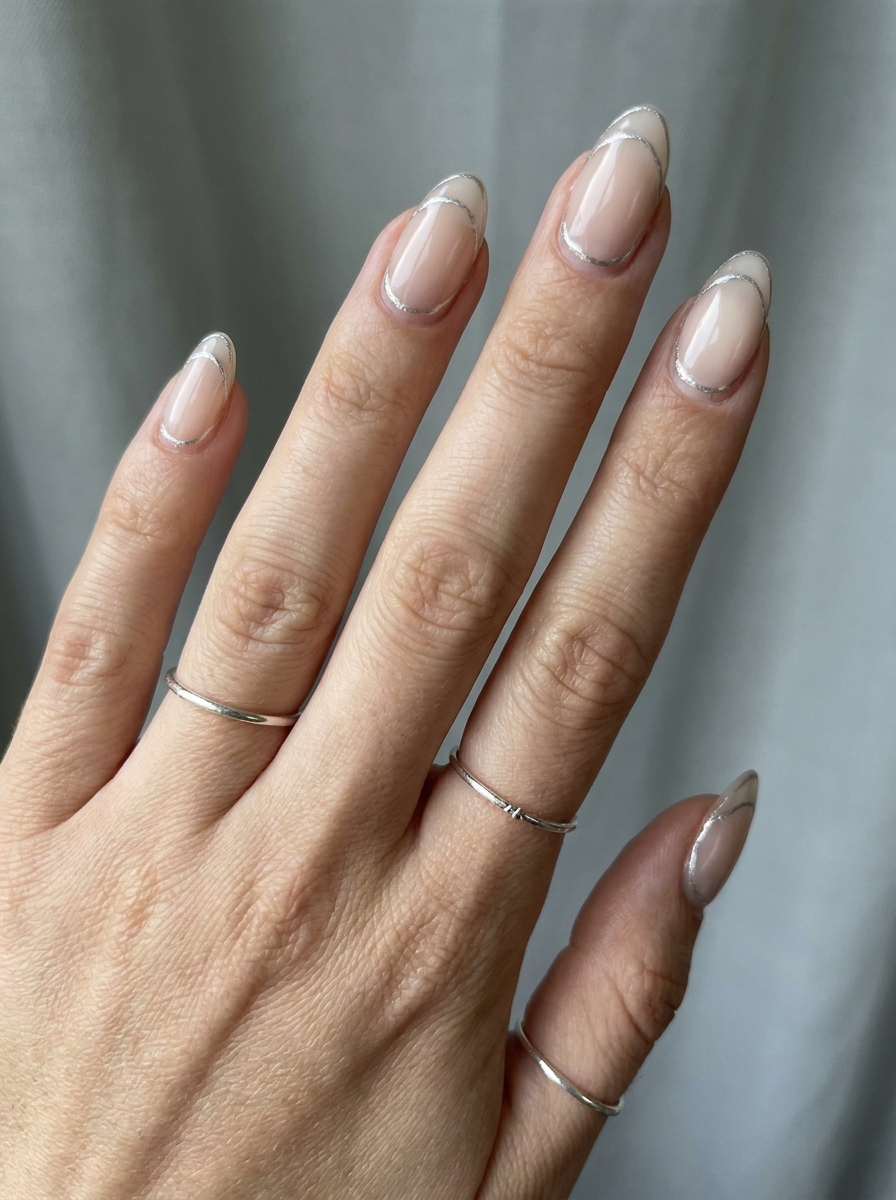 Silver Outline Nails als Y2K Nails Inspiration 2026
